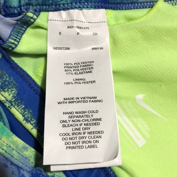 Nike NWT Womens Cascade Active Blue Green Tankini Top S - Picture 7 of 10